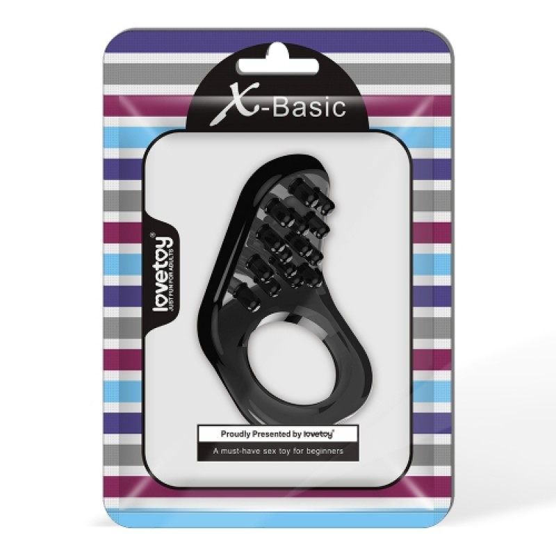 Черное эрекционное кольцо X-Basic Teaser Cockring