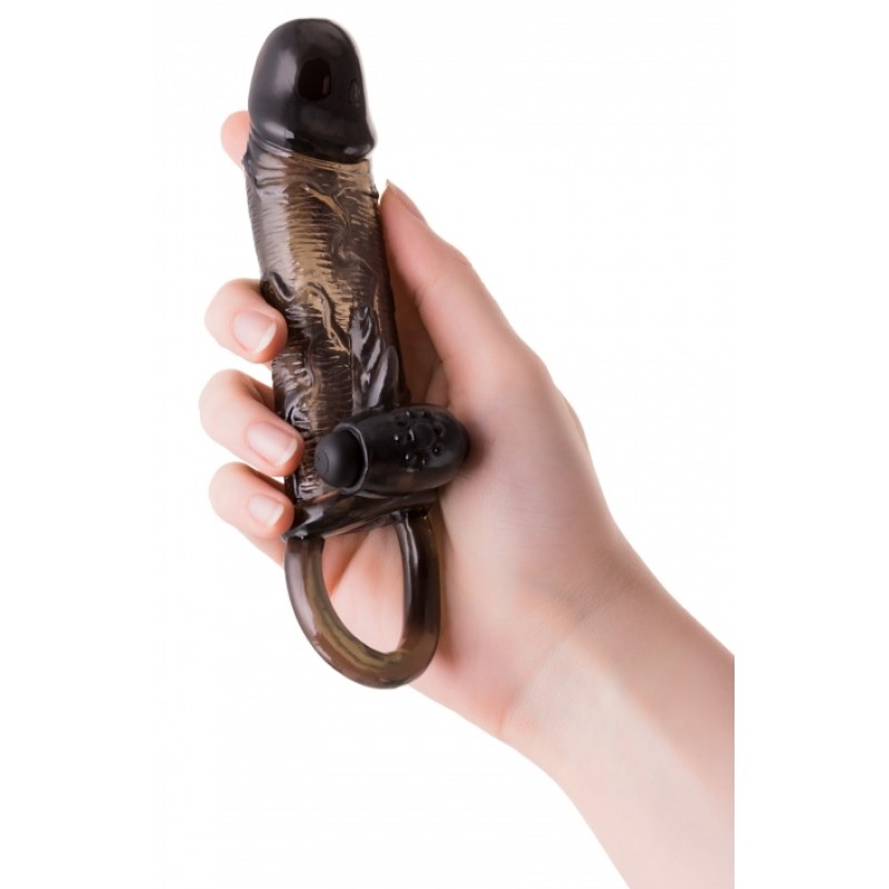 Насадка с загнутой головкой и клиторальным вибростимулятором ToyFa XLover 14,5 см
