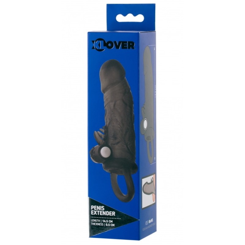 Насадка с загнутой головкой и клиторальным вибростимулятором ToyFa XLover 14,5 см