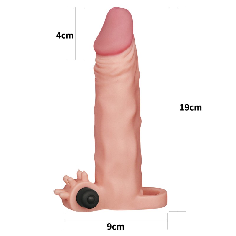 Удлиняющая насадка на пенис с вибрацией X-Tender Penis Sleeve + 6 см