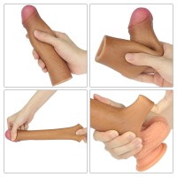 Удлиняющая насадка на пенис Revolutionary Silicone Nature Extender мулат + 5,5 см