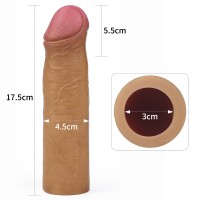 Удлиняющая насадка на пенис Revolutionary Silicone Nature Extender мулат + 5,5 см
