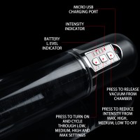 Вакуумная помпа автоматическая Maximizer Worx VX5 с насадкой в форме половых губ черная