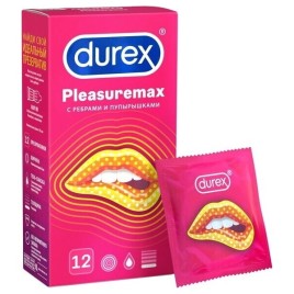 Презервативы Durex №12 Pleasuremax с ребрами и пупырышками для стимуляции обоих партнеров