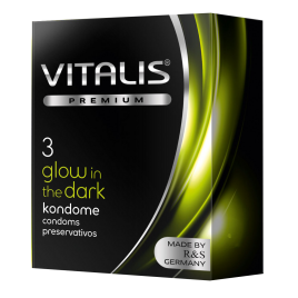 Презервативы Vitalis Premium №3 Glow in the Dark - светящиеся в темноте