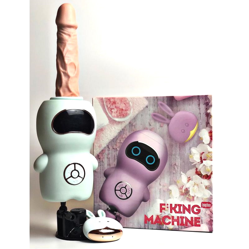 Компактная секс машина King на присоске бирюзовая