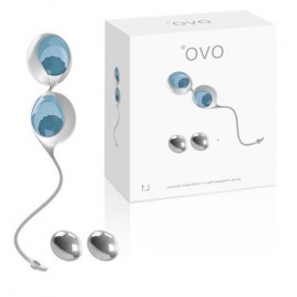 Набор голубых эксклюзивных вагинальных шариков Ovo