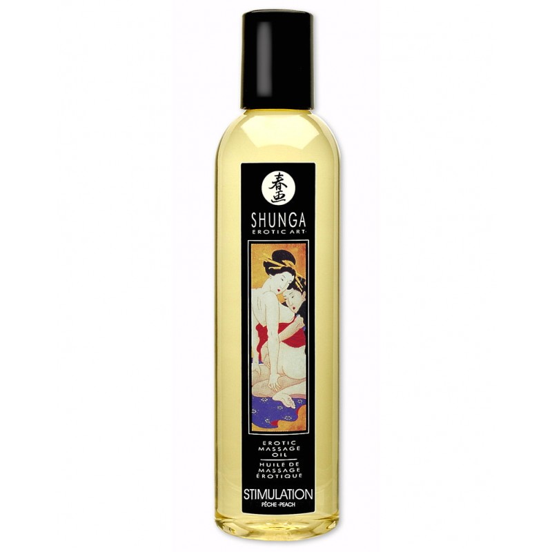 Возбуждающее массажное масло Shunga Stimulation с ароматом персика 250 мл