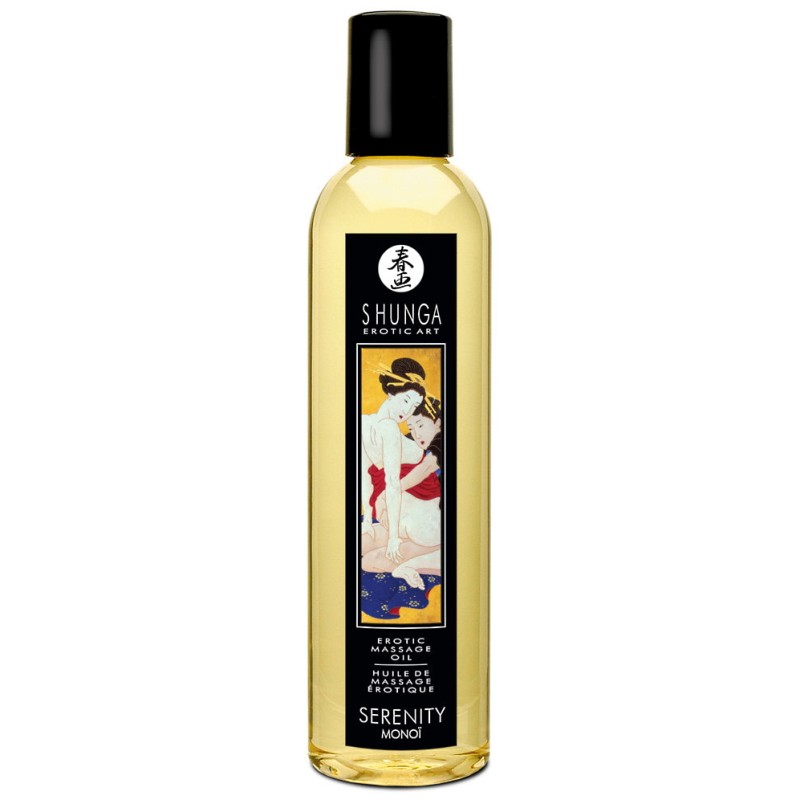 Возбуждающее массажное масло Shunga Serenity с ароматом монои 250 мл