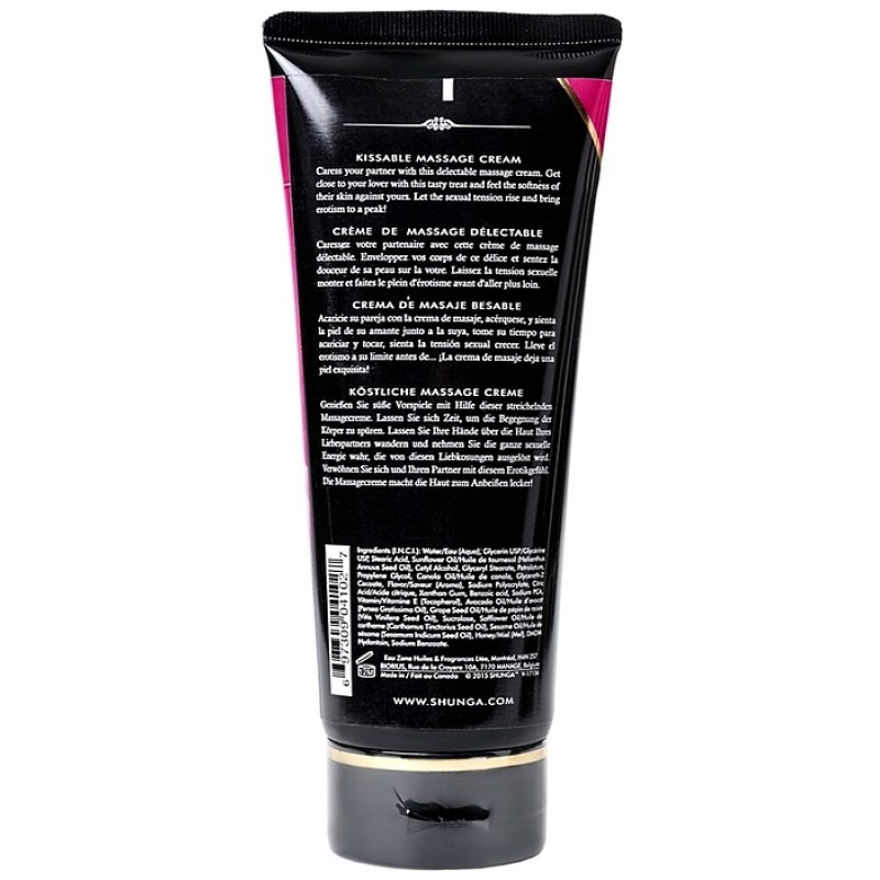 Съедобный массажный крем Shunga Raspberry Feeling со вкусом малины 200 мл
