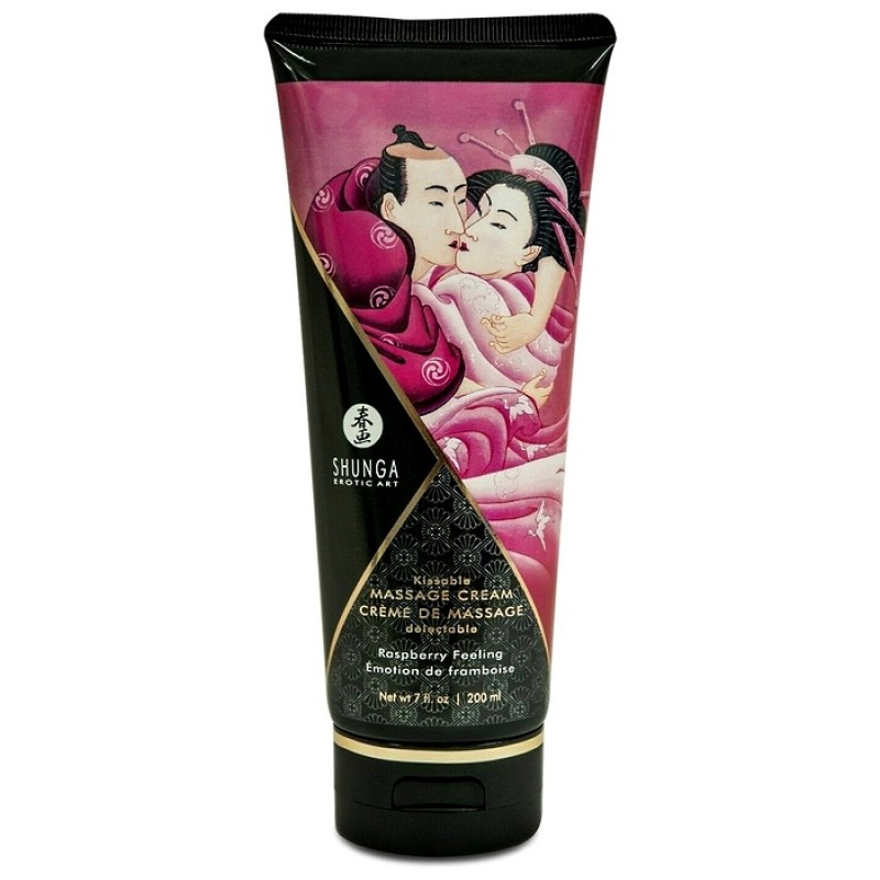 Съедобный массажный крем Shunga Raspberry Feeling со вкусом малины 200 мл
