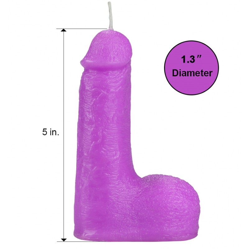 Фиолетовая восковая свеча с низкой температурой плавления в форме пениса 156 грамм