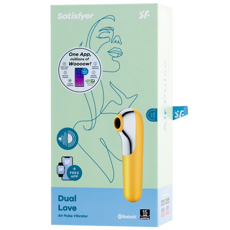 Клиторальный смарт-стимулятор с вибрацией Satisfyer Dual Love желтый