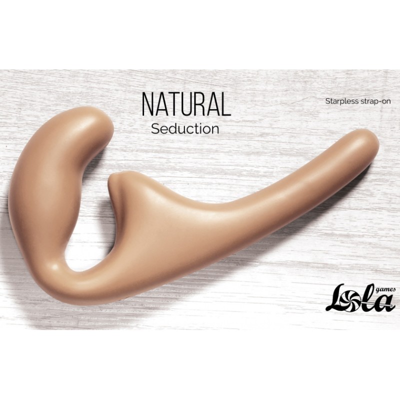 Безремневой анальный страпон Natural Seduction телесный