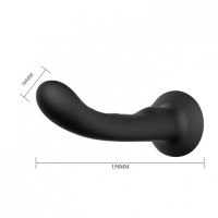 Изогнутый страпон черного цвета на трусиках Passionate Harness 16 см
