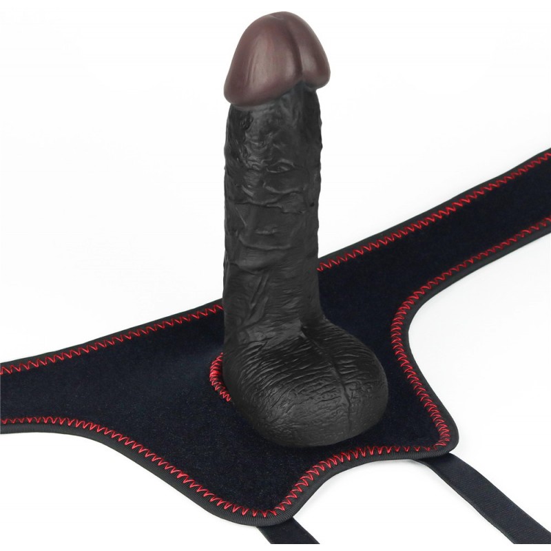 Фото Lovetoy, Китай Страпон черный Easy Strapon Set 20 см