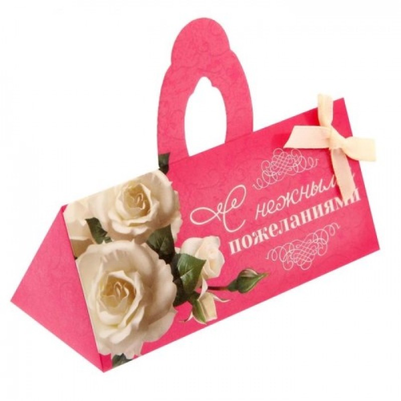 Мыльные лепестки в коробке-сумочке С нежными пожеланиями 3 шт