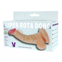 Фаллос с изгибом и вибрацией на присоске Super Rota Dong 19 см