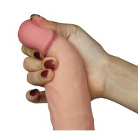 Реалистичный изогнутый вибратор The Ultra Soft Dude с выносным пультом управления 20 см