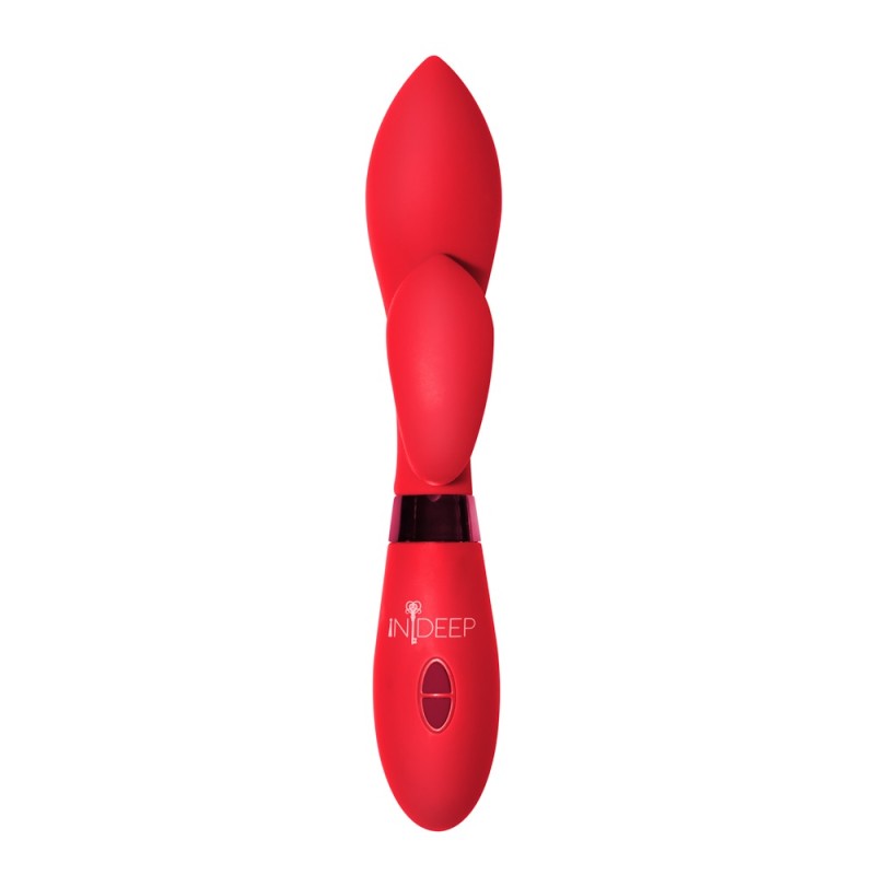 Вибратор с клиторальным отростком Indeep Gina Red