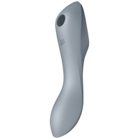 Вакуумный стимулятор клитора с вибрирующей ручкой Satisfyer Curvy Trinity 3 серый