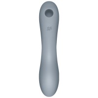 Вакуумный стимулятор клитора с вибрирующей ручкой Satisfyer Curvy Trinity 3 серый