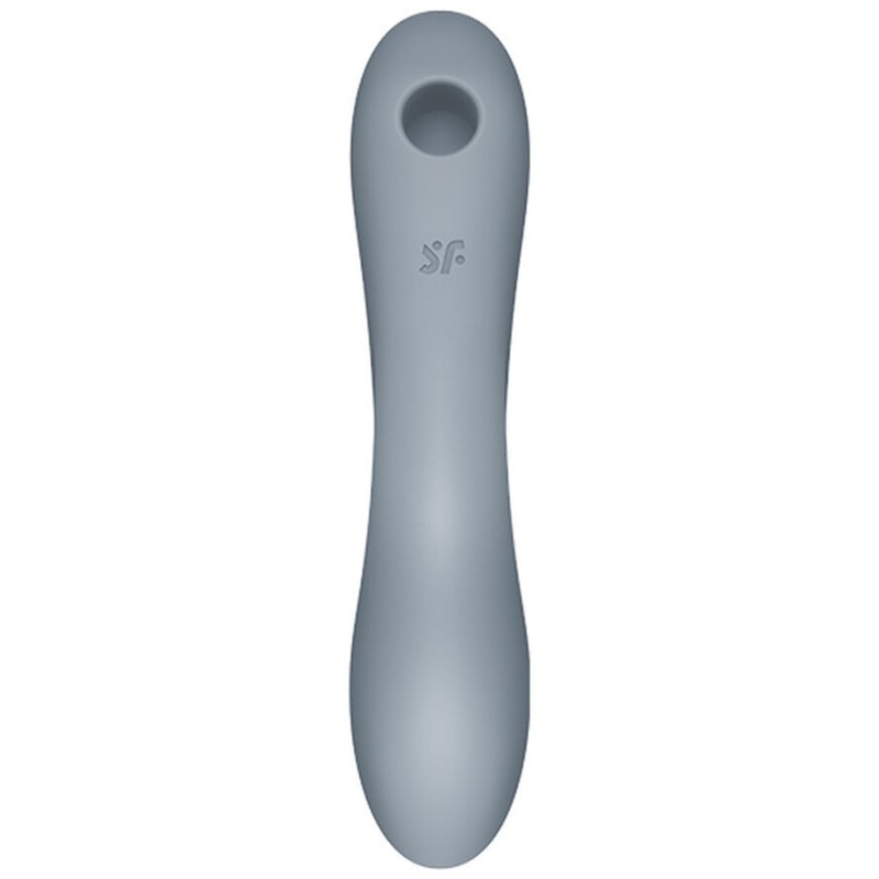 Вакуумный стимулятор клитора с вибрирующей ручкой Satisfyer Curvy Trinity 3 серый
