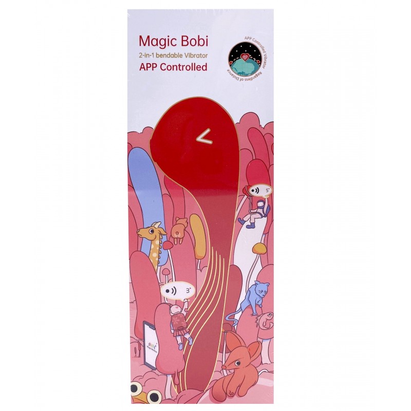Гибкий вагинально-клиторальный смарт-вибратор Magic Motion Bobi красный