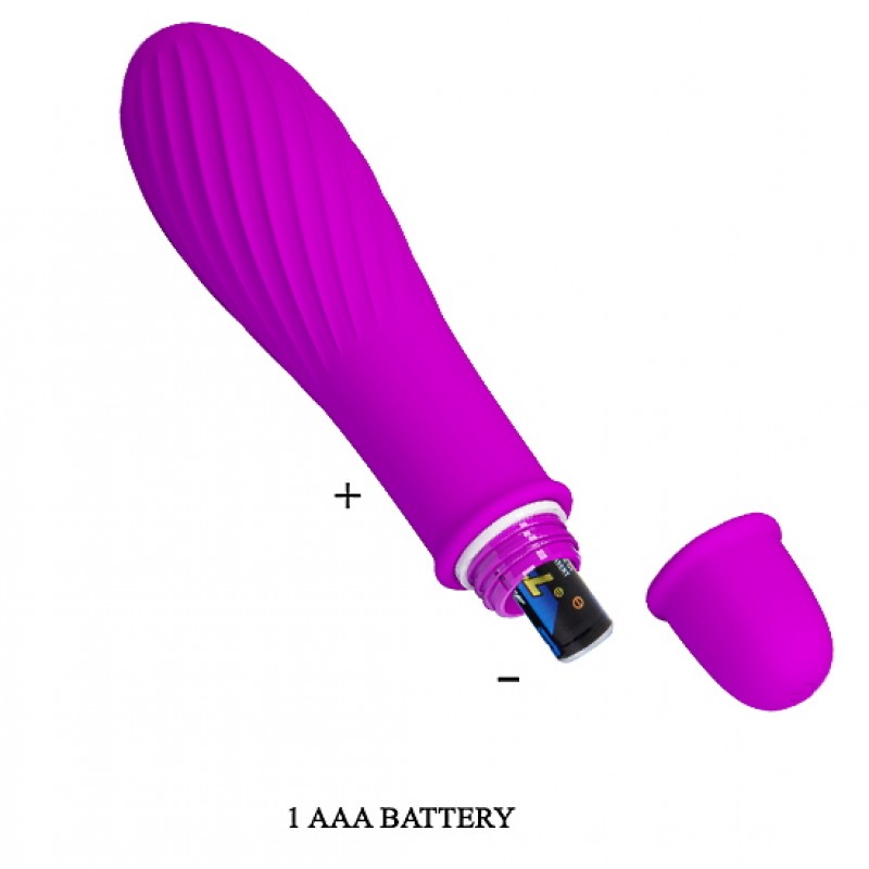 Классический мини вибратор с ребристой поверхностью Jonathan пурпурный