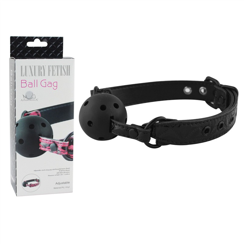 Дизайнерский дышащий черный кляп Ball Gag