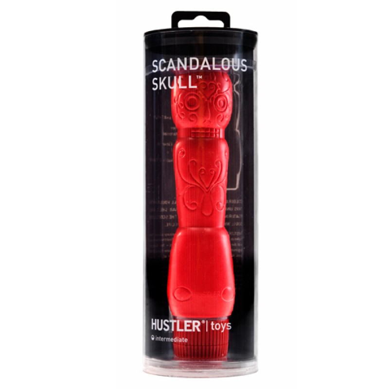 Изображение  Красный массажер с гравюрой Scandalous Skull