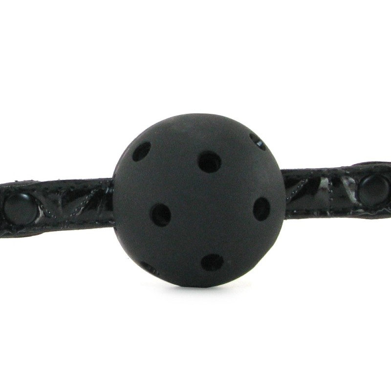 Дизайнерский дышащий черный кляп Ball Gag