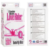 Розовая силиконовая вибробабочка на силиконовых ремешках Silicone Love Rider