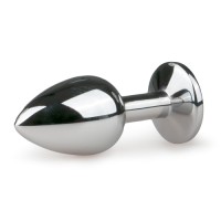 Анальная пробка из стали с прозрачным кристаллом Clear Rosebud Classic S
