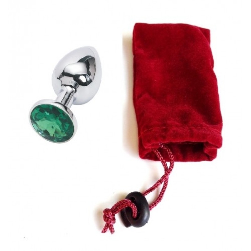 Фото HSY, Китай Мини-плаг из стали с кристаллом Silver Green