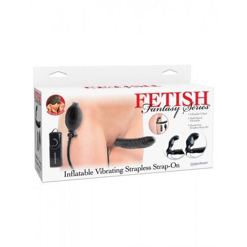 Безремневой страпон с вибрацией Inflatable Vibrating Strapless Strap-On