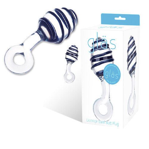 Фото Glas, USA Большой шар с рукоятью Licorice Swirl