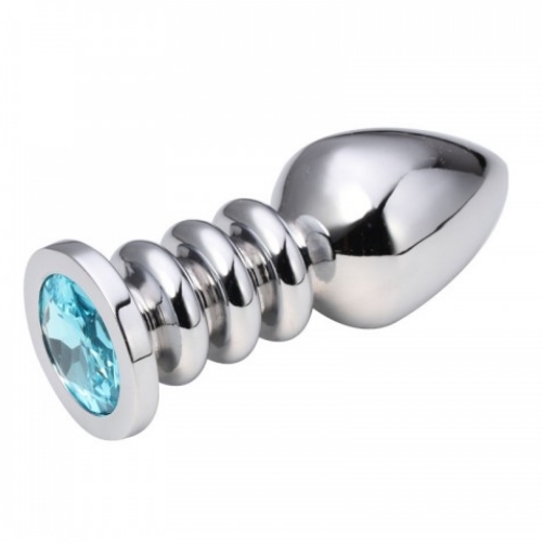 Изображение HSY, Китай Анальная пробка Silver Relief Light Blue L