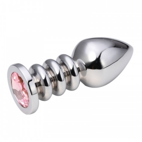 Фото HSY, Китай Анальная пробка Silver Relief Pink L