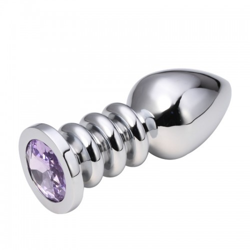 Изображение HSY, Китай Анальная пробка Silver Relief Purple L