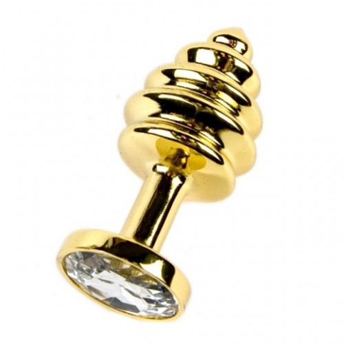 Изображение HSY, Китай Анальная рельефная пробка Small Gold бриллиант