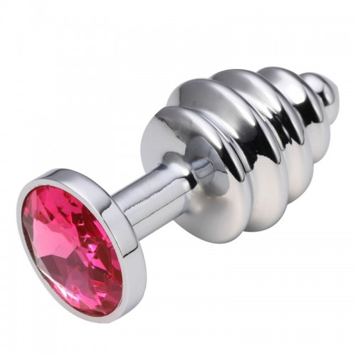 Фото HSY, Китай Анальная рельефная пробка Small Silver фуксия