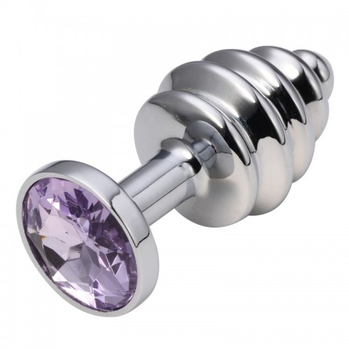 Изображение HSY, Китай Анальная рельефная пробка Small Silver пурпурная