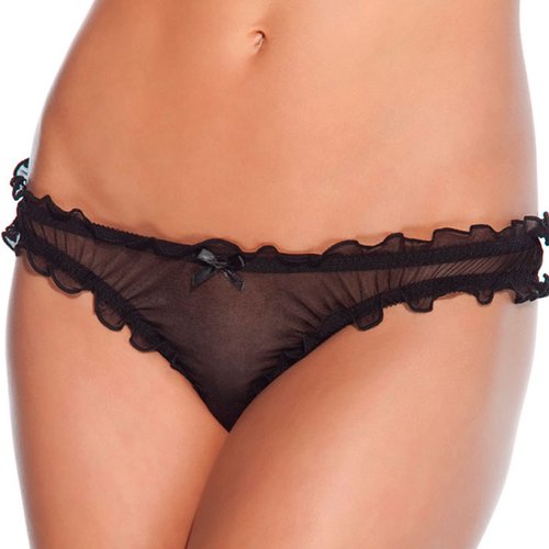 Фото  Трусики-слипы со сборкой на попке black