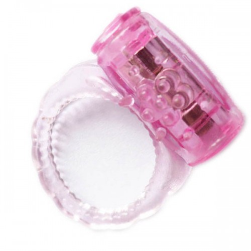 Розовое эрекционное вибро кольцо