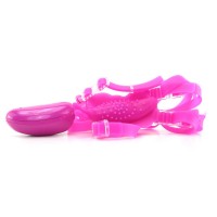 Розовая силиконовая вибробабочка на силиконовых ремешках Silicone Love Rider