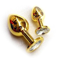 Анальное украшение со стразом Golden Plug Small прозрачный