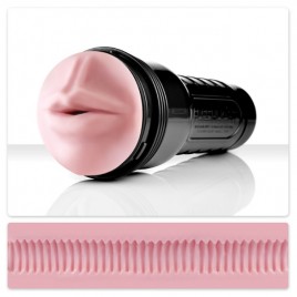 Ротик-мастурбатор с поперечными ребрышками Fleshlight: Pink Wonder Wave Mouth