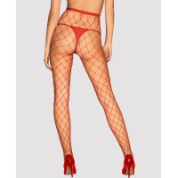 Сексуальные красные колготки в крупную сетку S/L