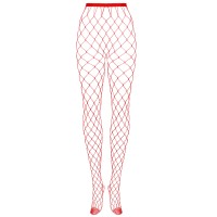 Сексуальные красные колготки в крупную сетку S/L